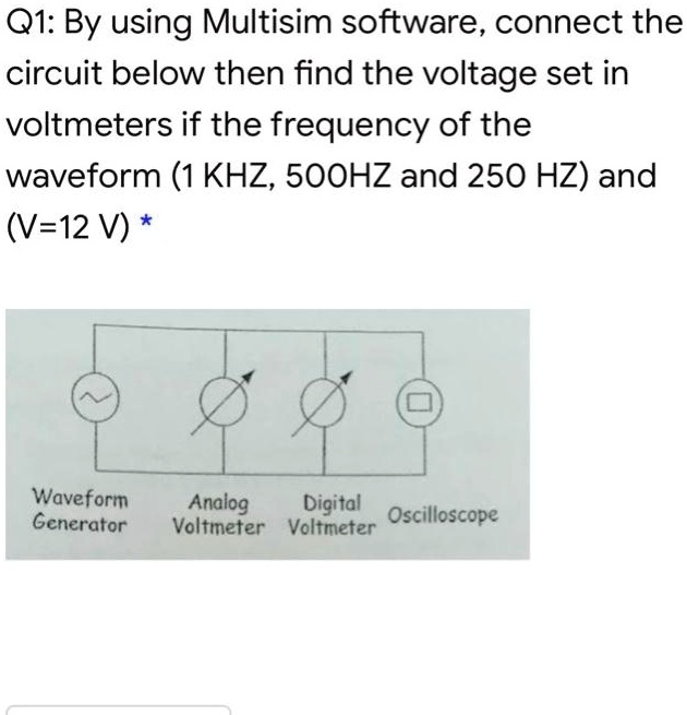 SOLVED By using Multisim software, connect the circuit below and then find the voltage set in