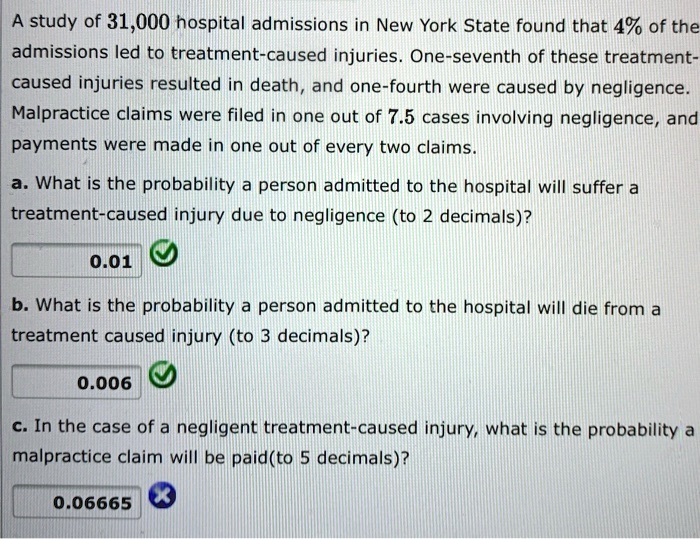 SOLVED: A study of 31 000 hospital admissions in New York State found
