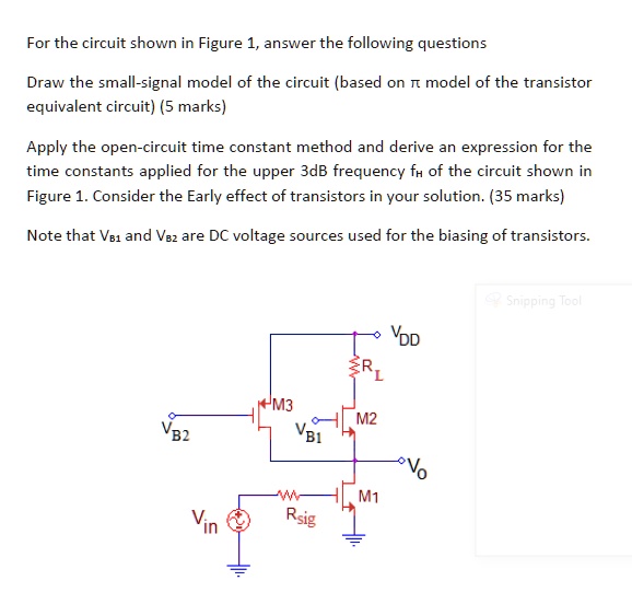 SOLVED For the circuit shown in Figure 1, answer the following