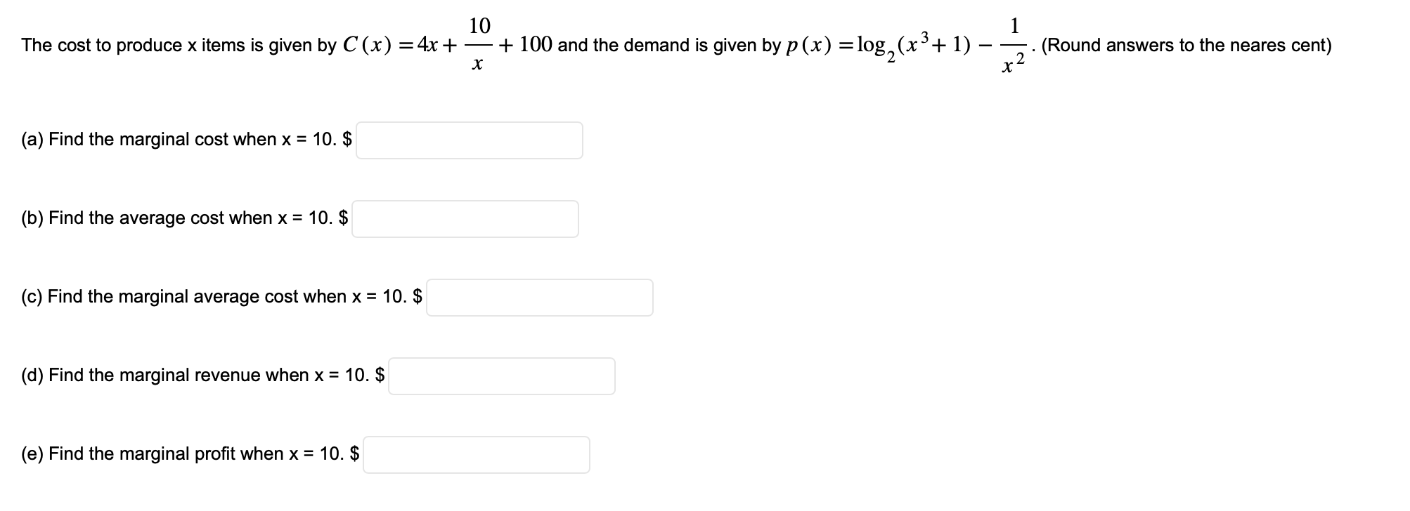 solved-the-cost-to-produce-x-items-is-given-by-c-x-4-x-10-x-100