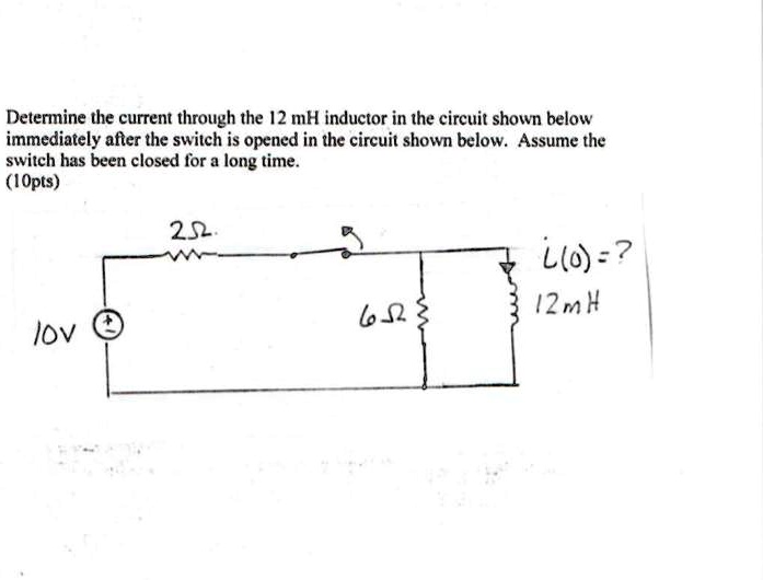 SOLVED Determine the current through the 12 mH inductor in the circuit