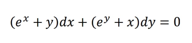(e^x + y)dx + (e^y + x)dy = 0