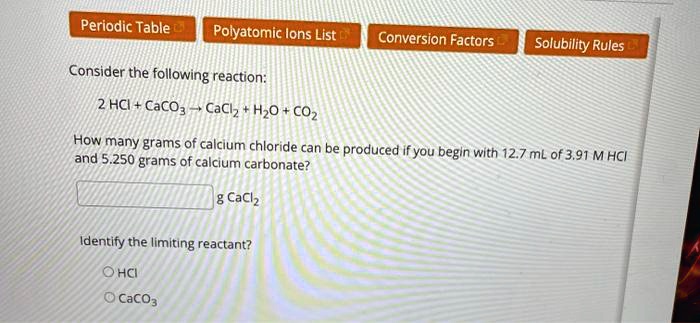 SOLVED: Periodic Table Polyatomic Ions List Conversion Factors ...