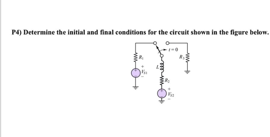 P4) Determine the initial and final conditions for the circuit shown in ...
