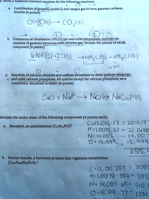 SOLVEDWrite balanced chemica equation for the following reactions