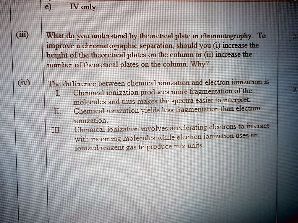SOLVED IV only What do youtunderstand by theoretical plate in