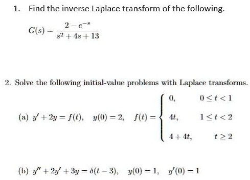 Solved Find the inverse Laplace transforms of the following