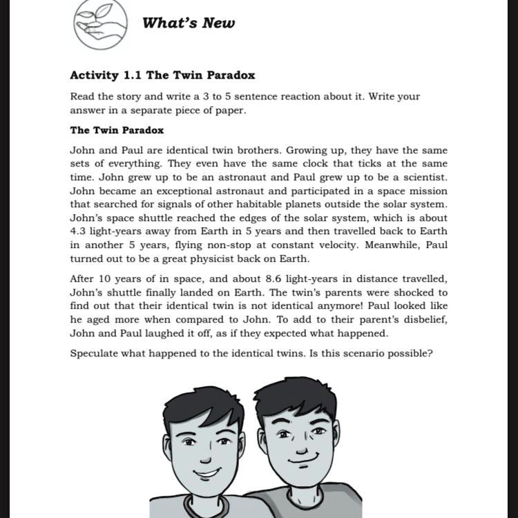 SOLVED "pasagot po science po sya What'New Activity 1.1 The Twin