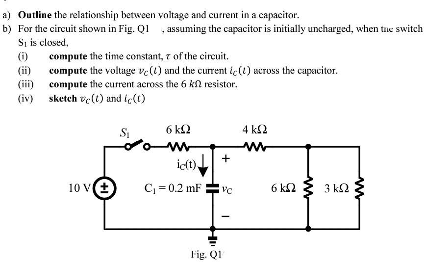 SOLVED: a) Outline the relationship between voltage and current in a ...