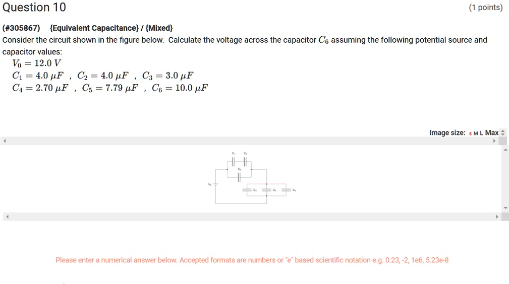 SOLVED: Question 10 (1 point) Equivalent Capacitance/Mixed Consider the ...