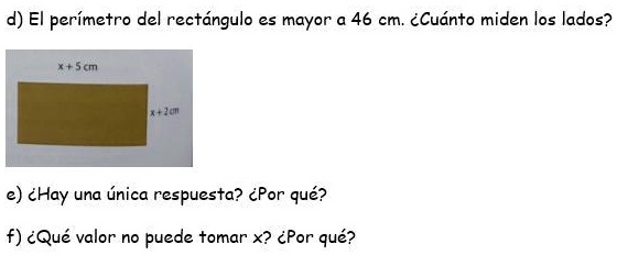 SOLVED: El perímetro del rectángulo es mayor a 46 cm. ¿Cuánto miden los ...