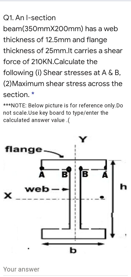 Solved: Q1. An I-section Beam (350mm X 200mm) Has A Web Thickness Of 12 