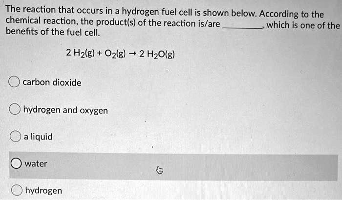 reaction in hydrogen fuel cell