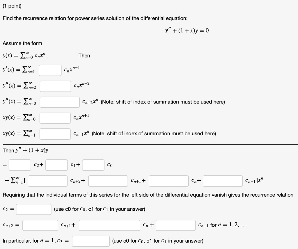 solved-point-find-the-recurrence-relation-for-power-series-solution-of