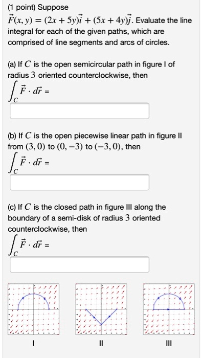 SOLVED: Point) Suppose Flx;,y) = (2x+ Sy)i + (Sx+4y)j Evaluate The Line