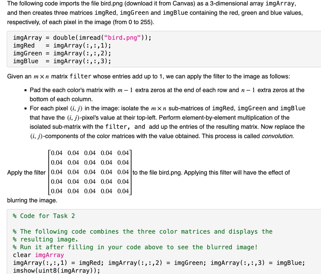 Solved the following code imports the file bird png download it from