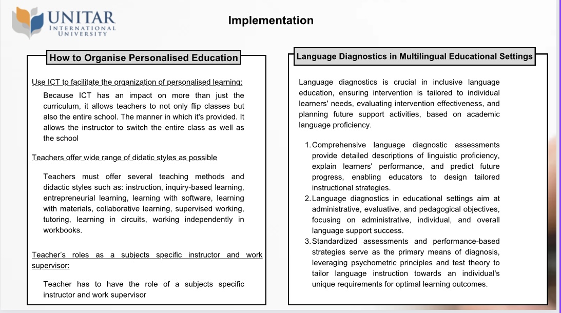 SOLVED: Implementation How to Organise Personalised Education Use ICT ...