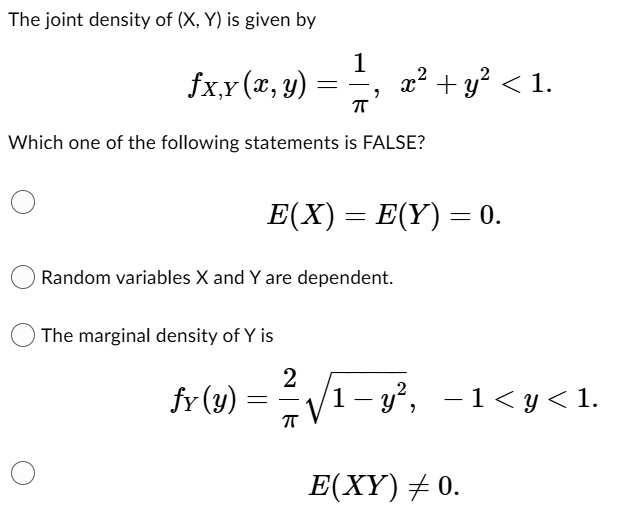 Solved The Joint Density Of X Y Is Given By Fxx C Y 22 Y2