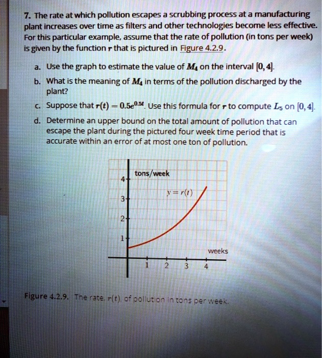 SOLVED 7. The rate at which pollution escapes a scrubbing process at a