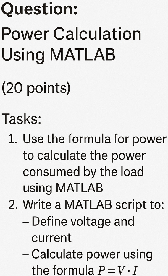 question power calculation using matlab 20 points tasks 1 use the ...