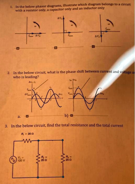 SOLVED In the below phasor diagrams Illustrate which diagram belongs