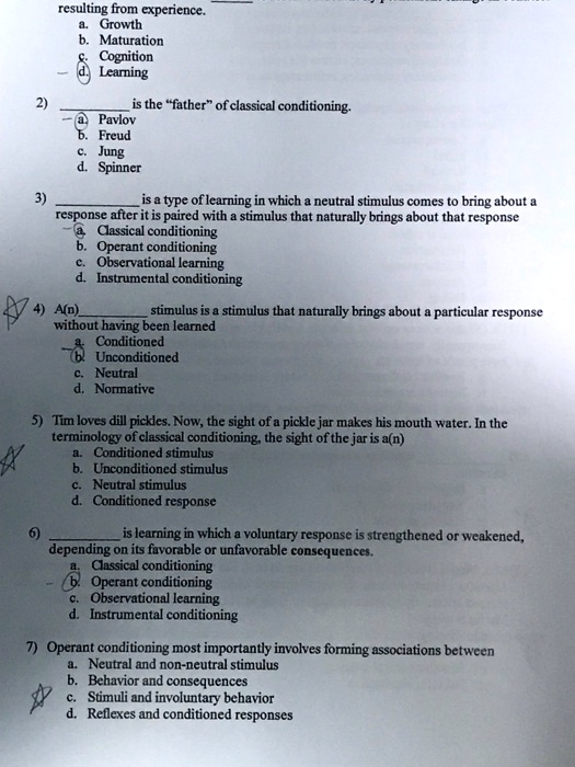 SOLVED: Need All Answers Please Resulting From Experience. A.Growth B ...