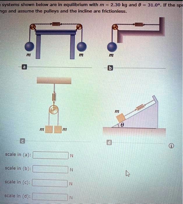 SOLVED Texts The systems shown below are in equilibrium with m = 2.30