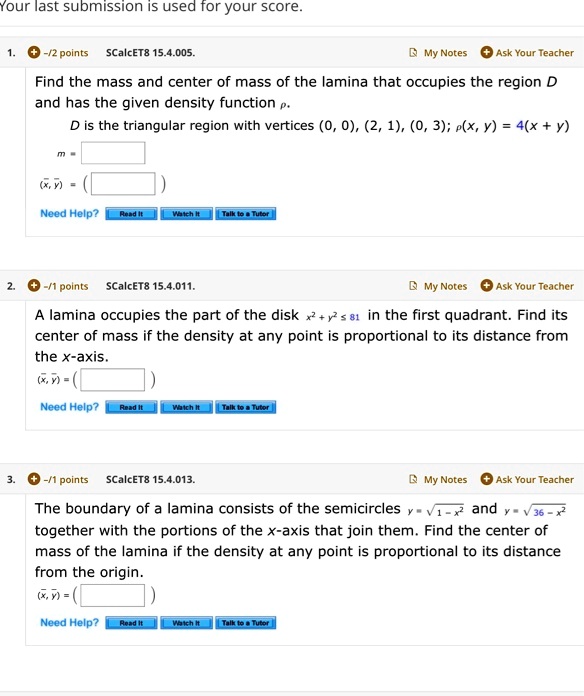 SOLVED: Your last submission iS used for your score_ 0-/2points ...
