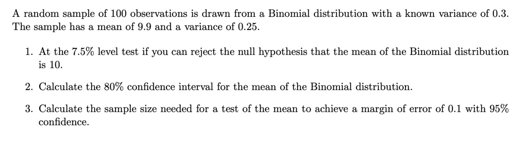 A Random Sample Of 100 Observations Is Drawn From A Bi Itprospt