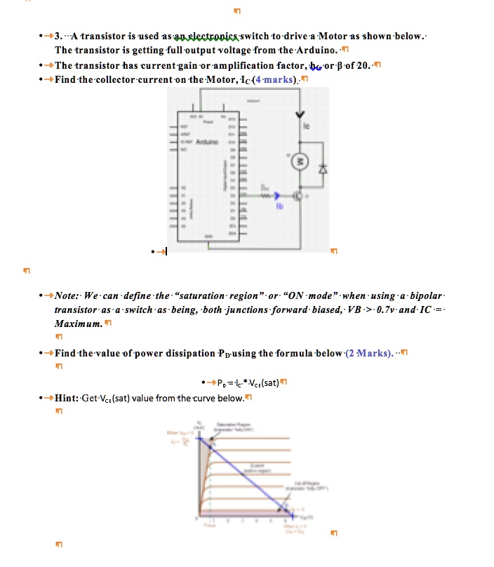SOLVED 3."A transistor is used asa0 clectronics switch to drive