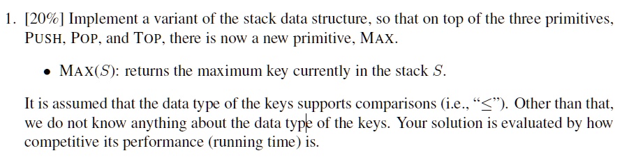 SOLVED: Implement A Variant Of The Stack Data Structure, So That On Top ...