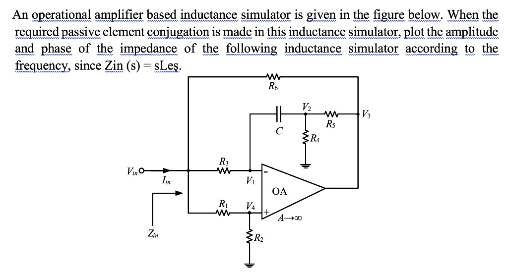 Inductor Simulator SOLVED: An operational amplifier-based inductance simulator is given in ...