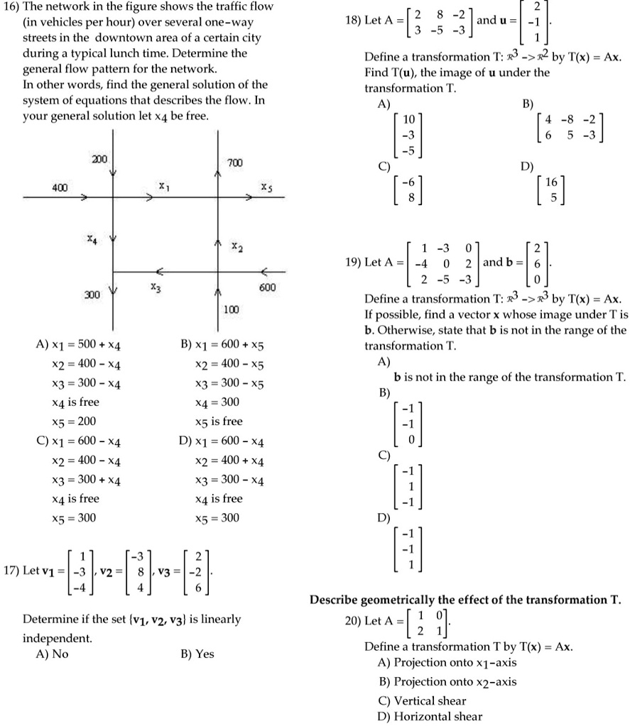 16 the network in the figure shows the traffic flow in vehicles per ...