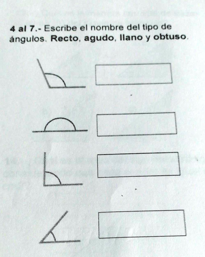 SOLVED plis es para mi examen de diagnóstico 4 al 7 Escribe el nombre del tipo de ángulos