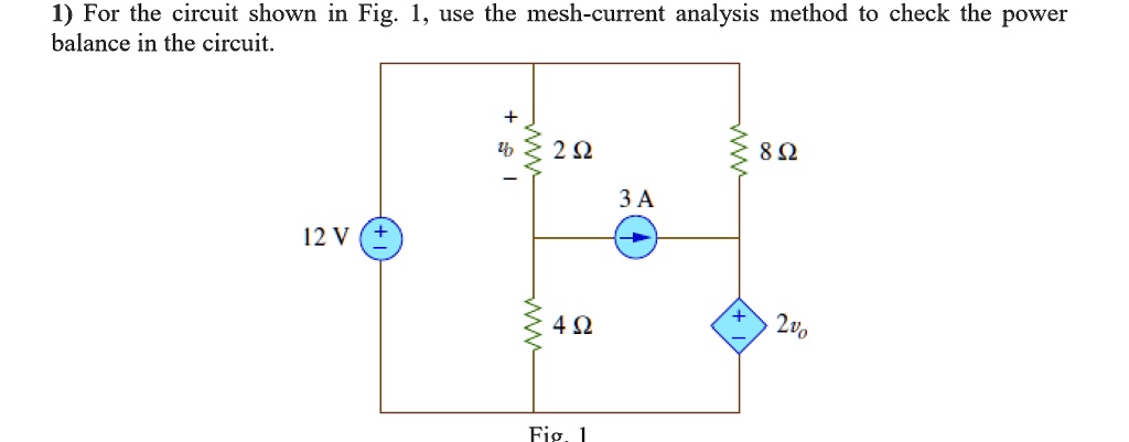 SOLVED: 1) For the circuit shown in Fig. 1, use the mesh-current ...