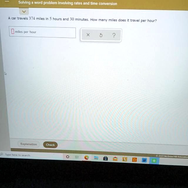 Solving a word problem involving rates and time conversion A...