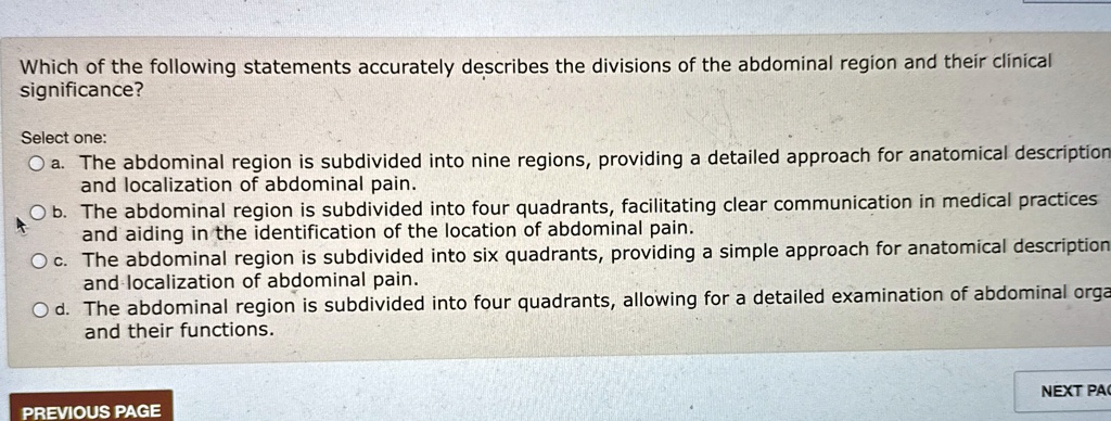 which of the following statements accurately describes the divisions of ...