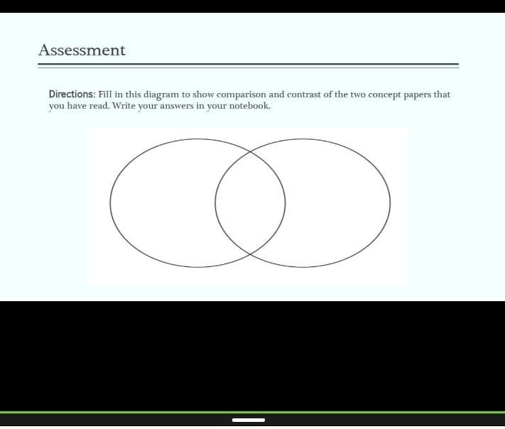Fill in this diagram to show comparison and contrast of the two concept ...