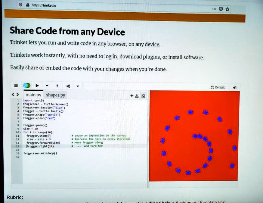 Using Python 3 A turtle can 