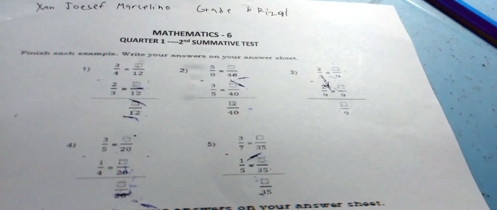 Xan Joesef Marcelino Grade 6 Rizal MATHEMATICS - 6 QUARTER 1 —-2nd ...