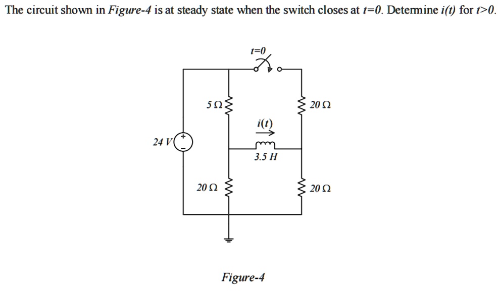 SOLVED: The circuit shown in Figure-4 is at steady state when the ...