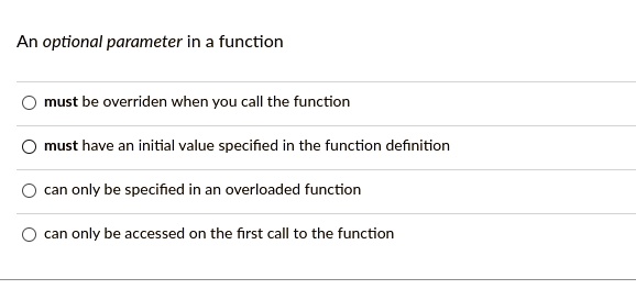 An optional parameter in a function must be overriden when you call the ...