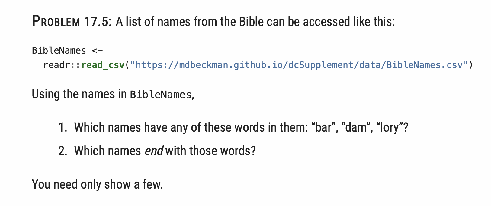 SOLVED: Problem 17.5: A List Of Names From The Bible Can Be Accessed ...