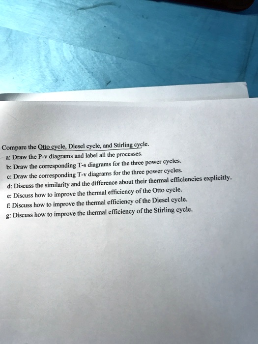 Solved: Compare The Otto Cycle, Diesel Cycle, And Stirling Cycle. A 