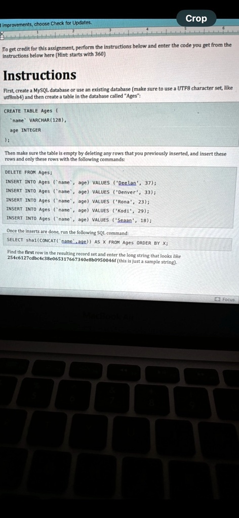 improvements, choose Check for Updates. Crop To get credit for this ...