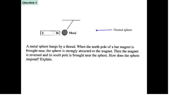 SOLVED: Qucstion Neutral sphere Mctal A metal sphere hangs by thread ...