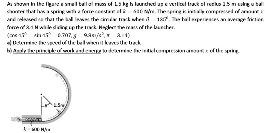 As shown in the figure a small ball of mass of 15 kg is...