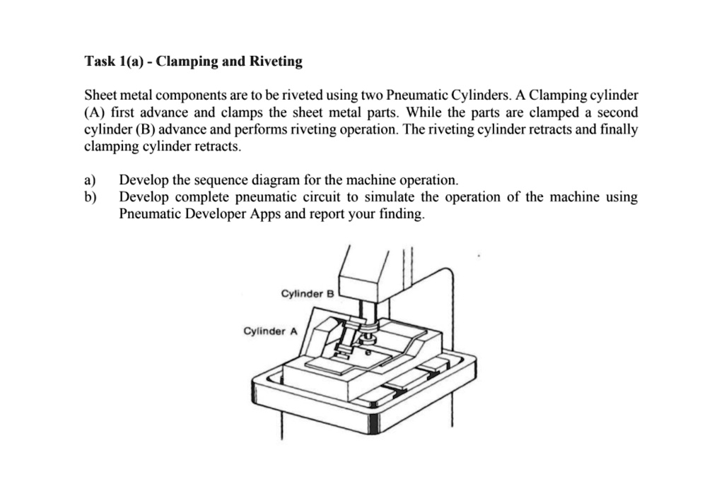 SOLVED: Task 1(a) - Clamping and Riveting Sheet metal components are to ...