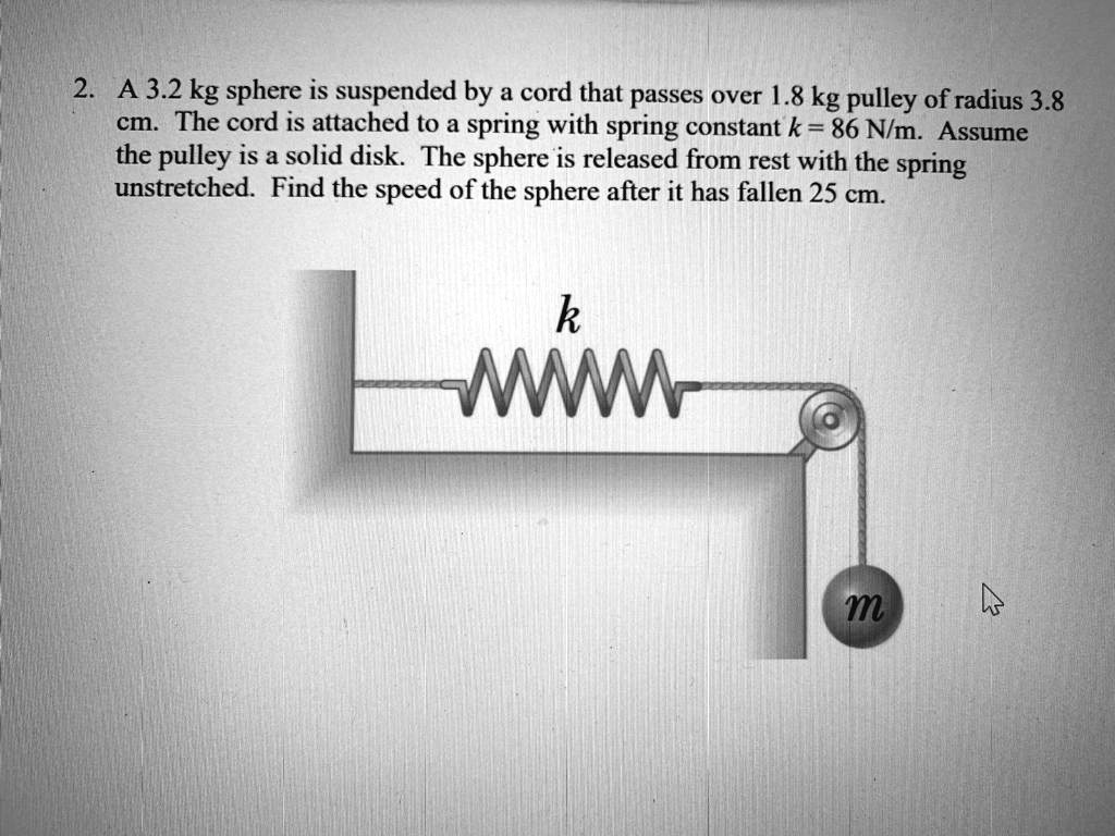 2-a-3-2-kg-sphere-is-suspended-by-a-cord-that-passes-solvedlib