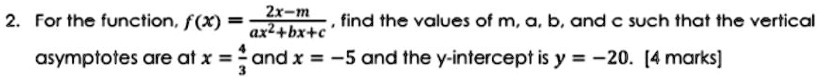 Solved Zx M For The Function F Find The Values Of M A B And